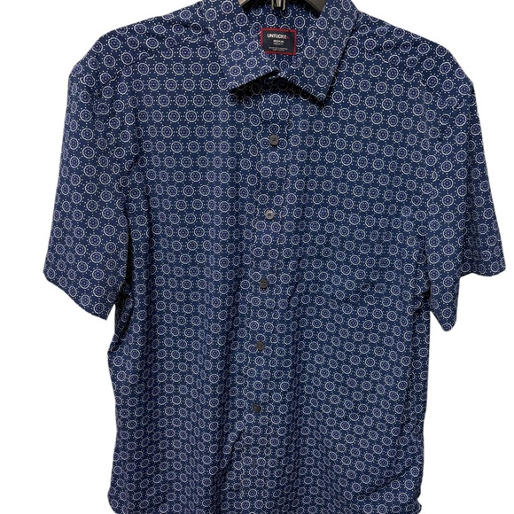 Untuckit Men’s S/S Navy Patterned Collared Shirt SS2024 Sz: Medium - Picture 3 of 6